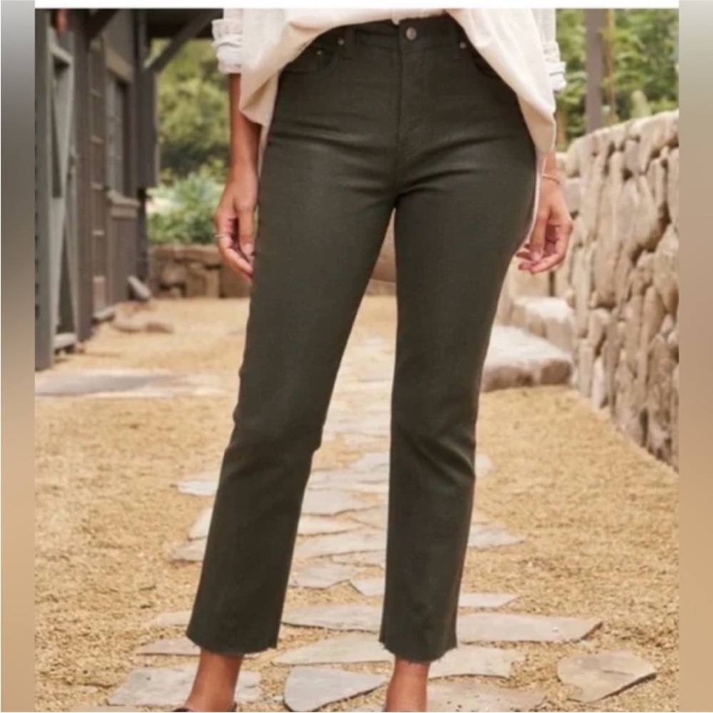 Frank & Eileen Cork Straight Leg Jeans Olive Green Size 26 NWOT